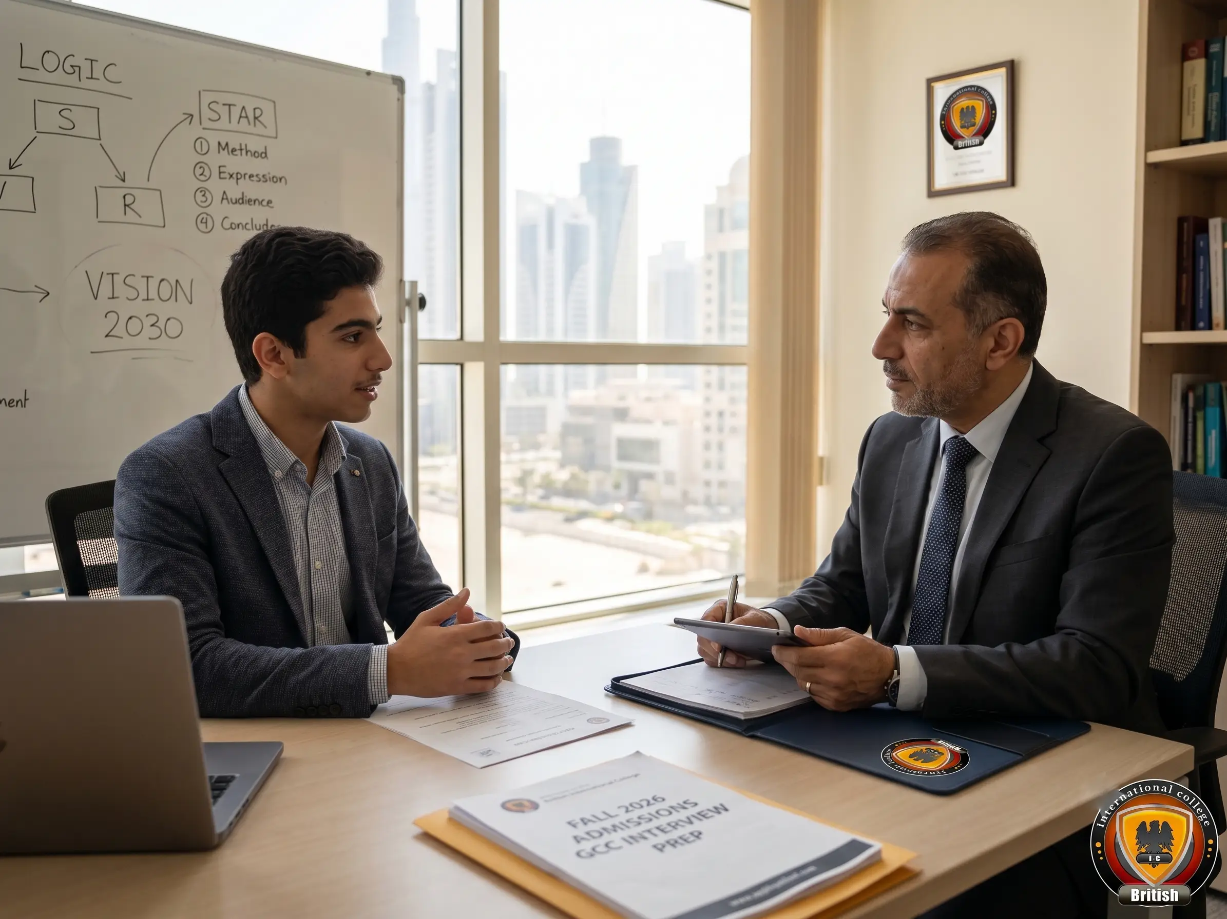 Admissions consultant executing advanced college interview prep GCC for an international college candidate.
